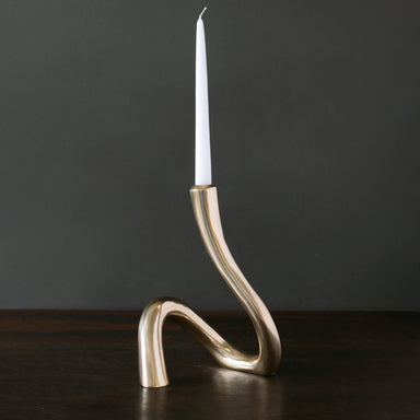 Gold 11" Serpente Candlestick Sierra Modern