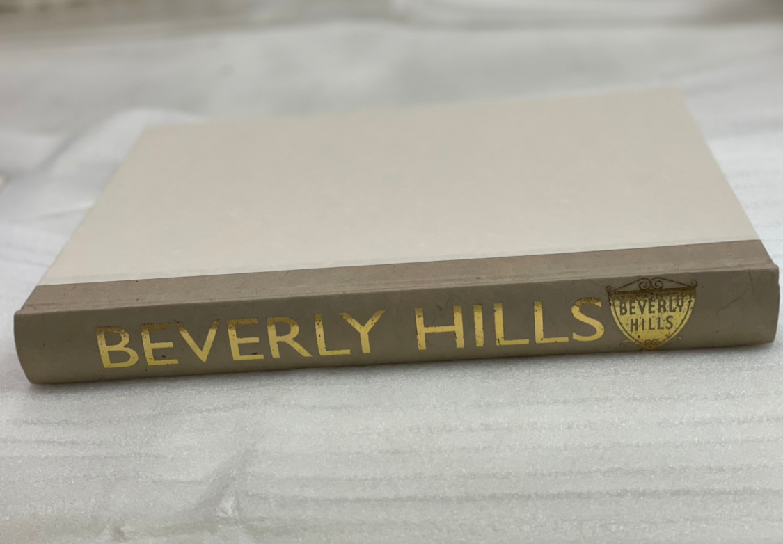 Beverly Hills Gold Letter Taupe Travel Blank Journal