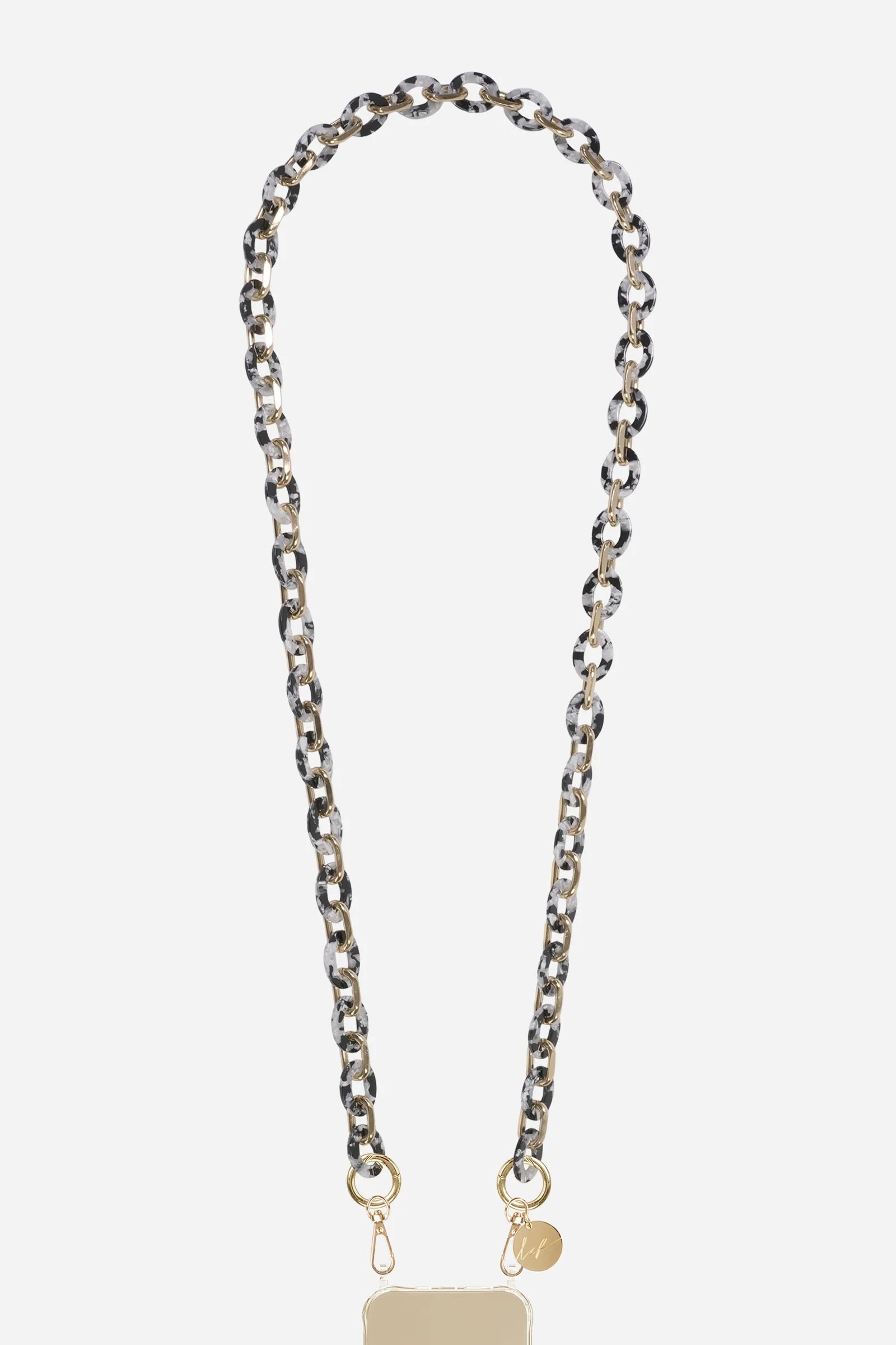 Cassy Black Long Phone Chain