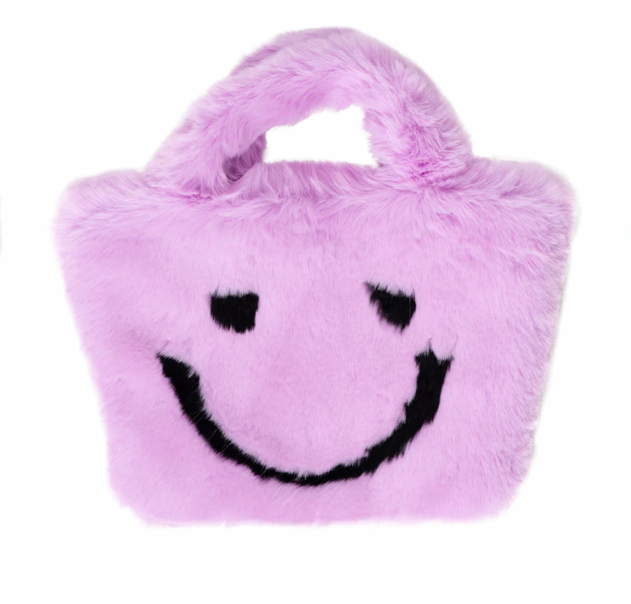 Purple Happy Faux Fur Bag