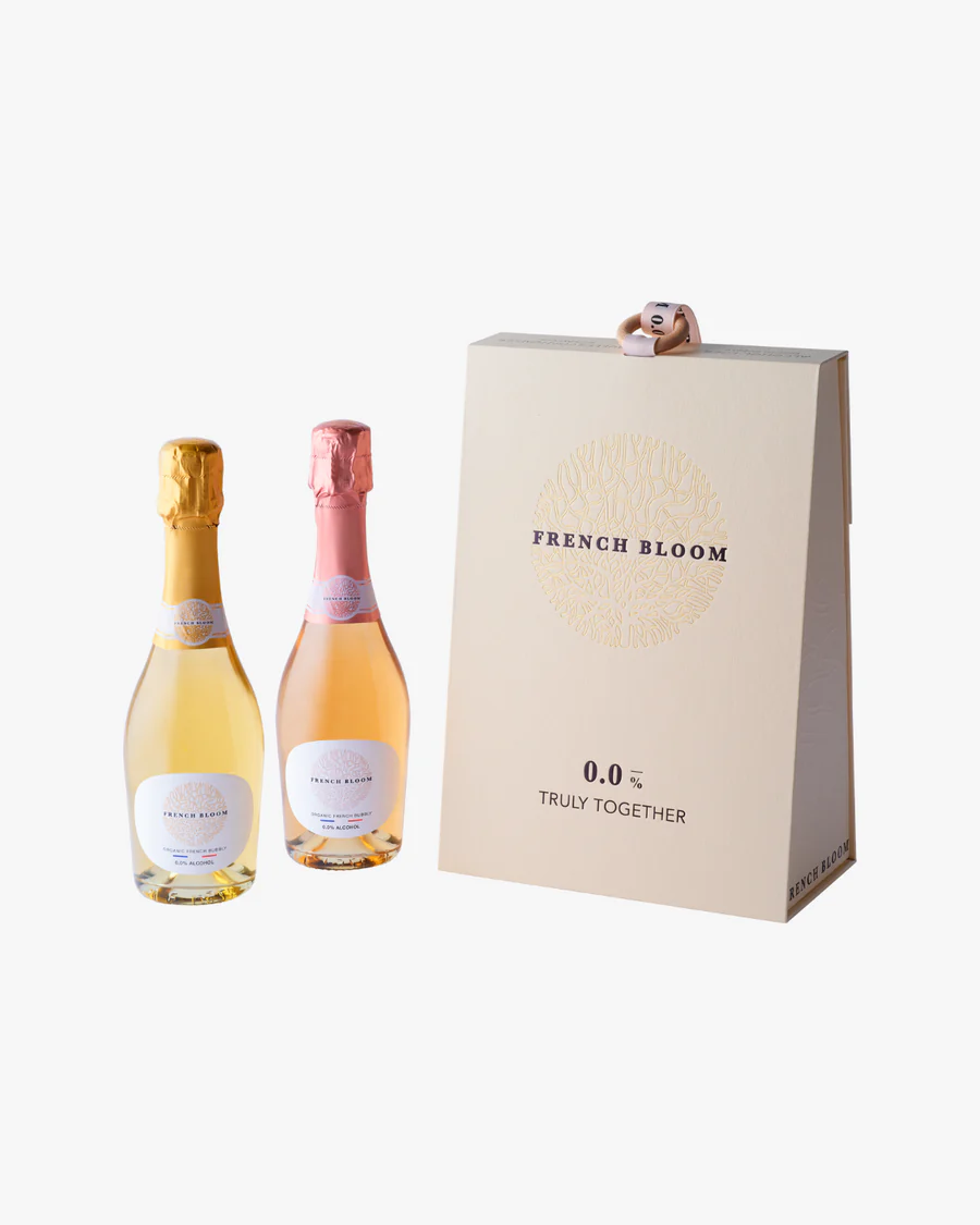 French Bloom Giftwrapped Non-alcoholic Le Rose Sparkling Wine Box Set