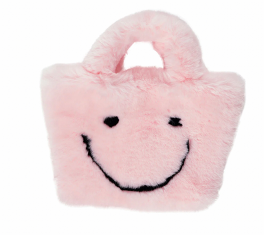 Pink Happy Faux Fur Bag