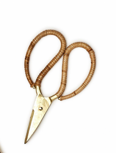 Cane Wrapped Gold Scissors Small
