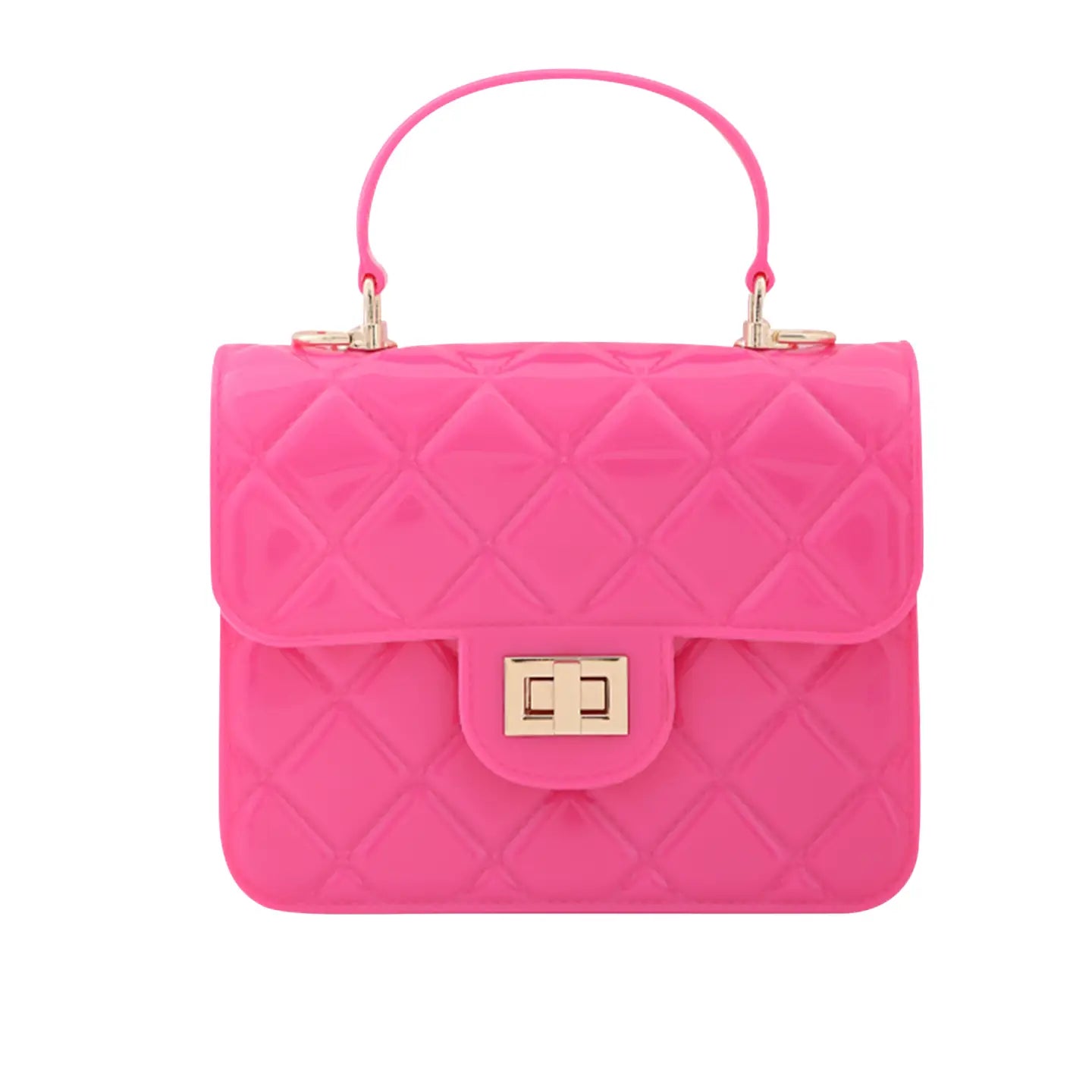 Hot Pink Fashion Quilted Patent Leather Purse