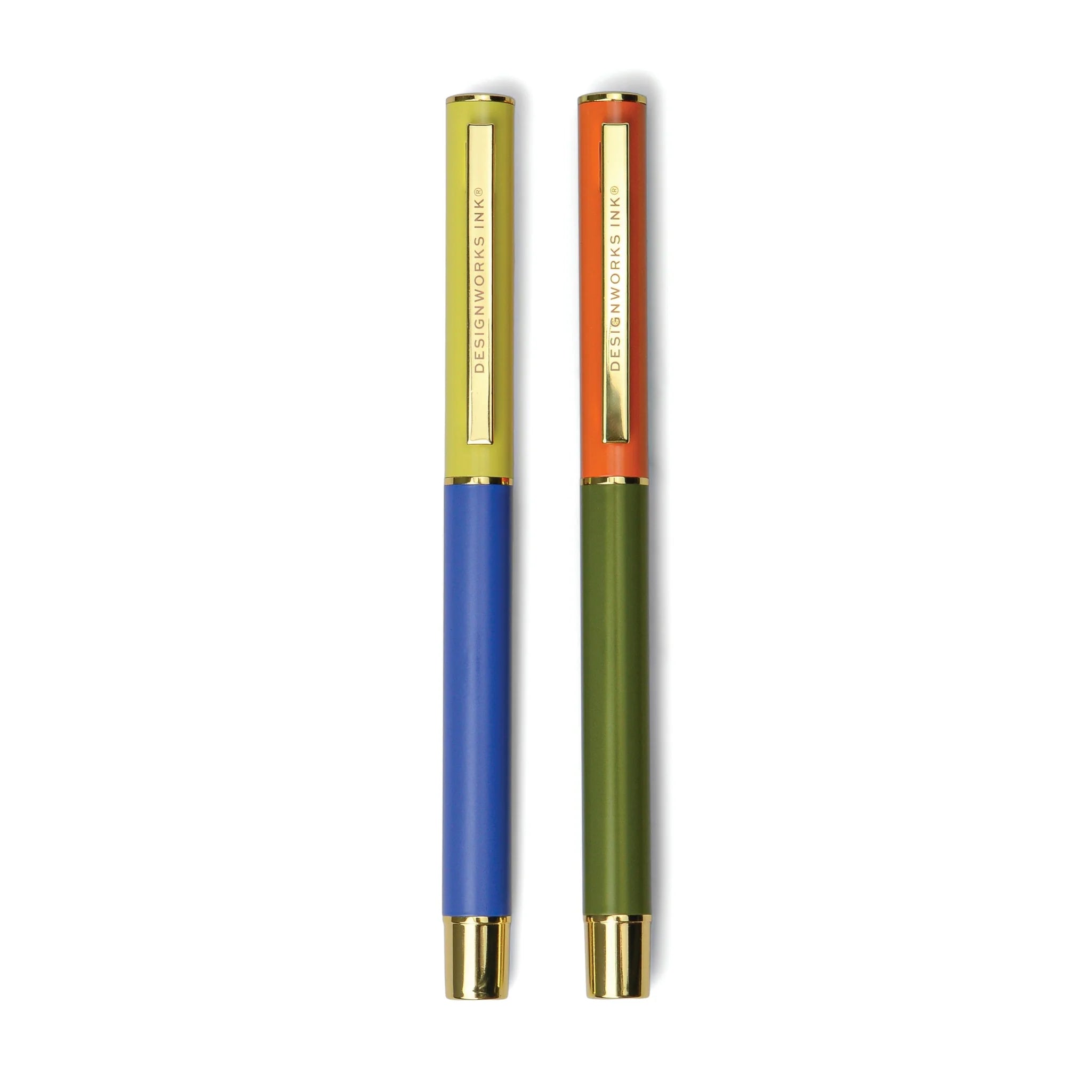 Cobalt and Army Green Color Block Pen Set