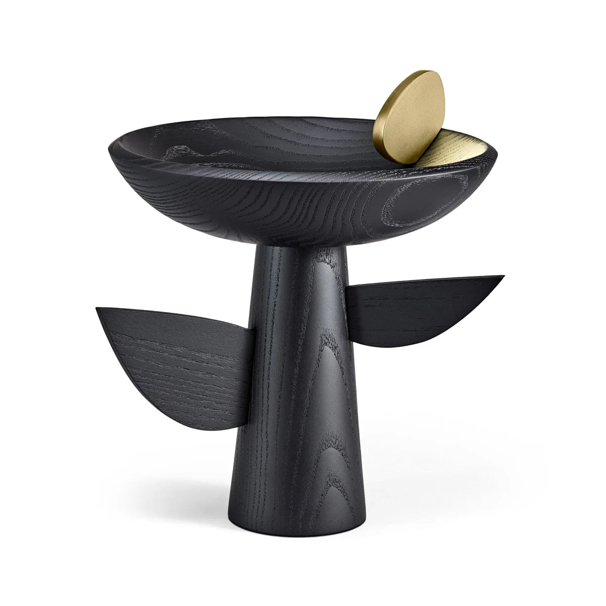 Leaf Bowl on Stand- Ebonized Oak