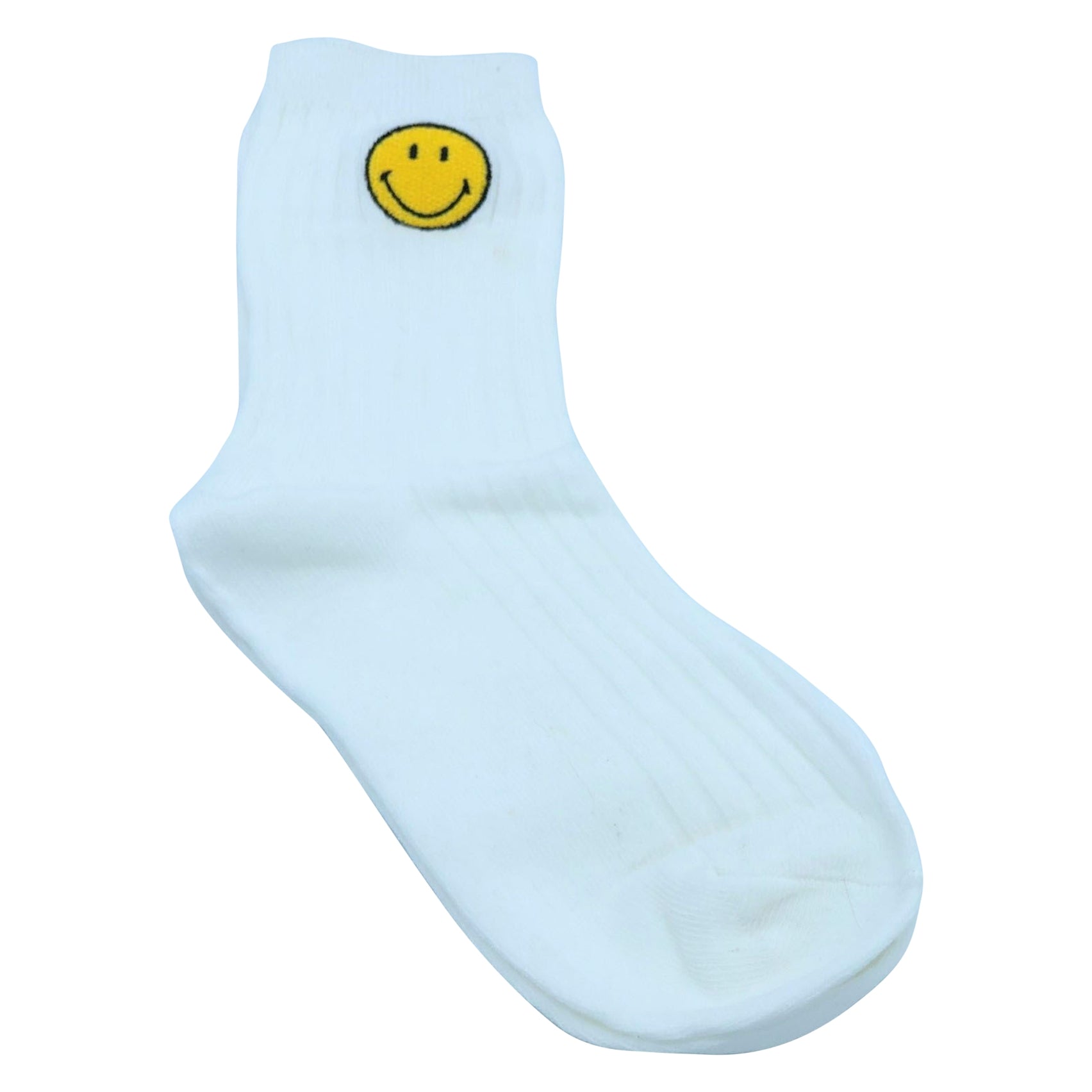 White Smiley Face Socks
