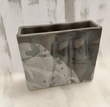 Marble Grey Mini Rectangle Ripple Vase
