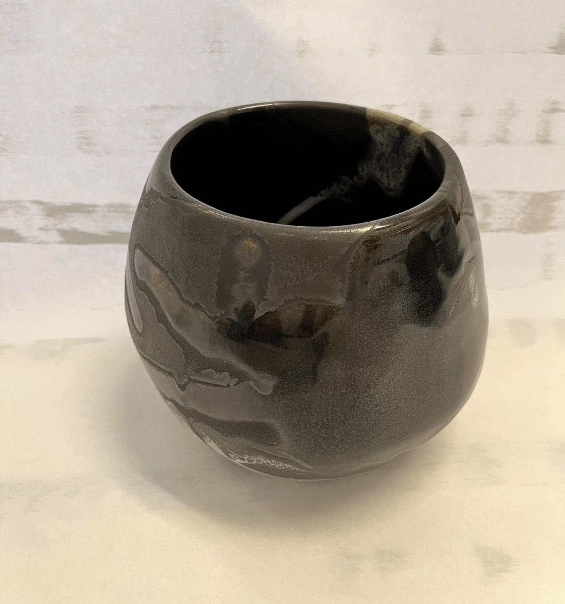 Marble Charcoal Tapered Sphere Vase