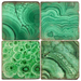 Malachite - Tumbled Marble Coasters Set/4