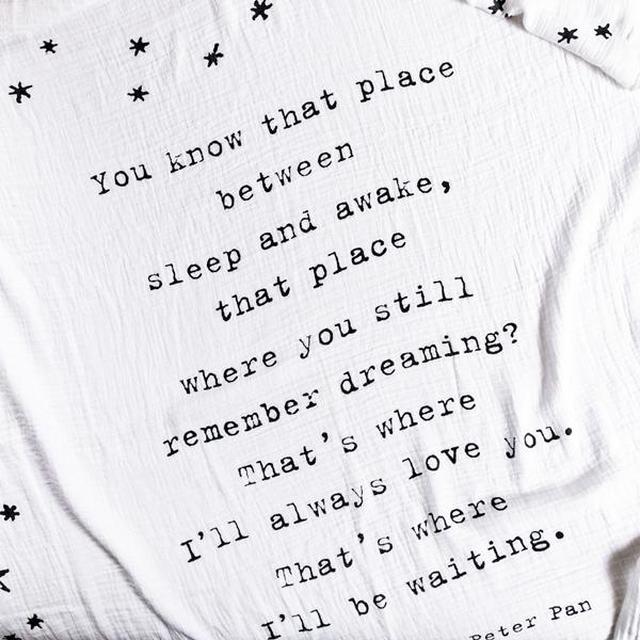 Peter Pan Quote Swaddle Banket