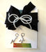 Black Silk Sneaker Silver Charm Sets- pearl bow, lightning bolt, balloon dog