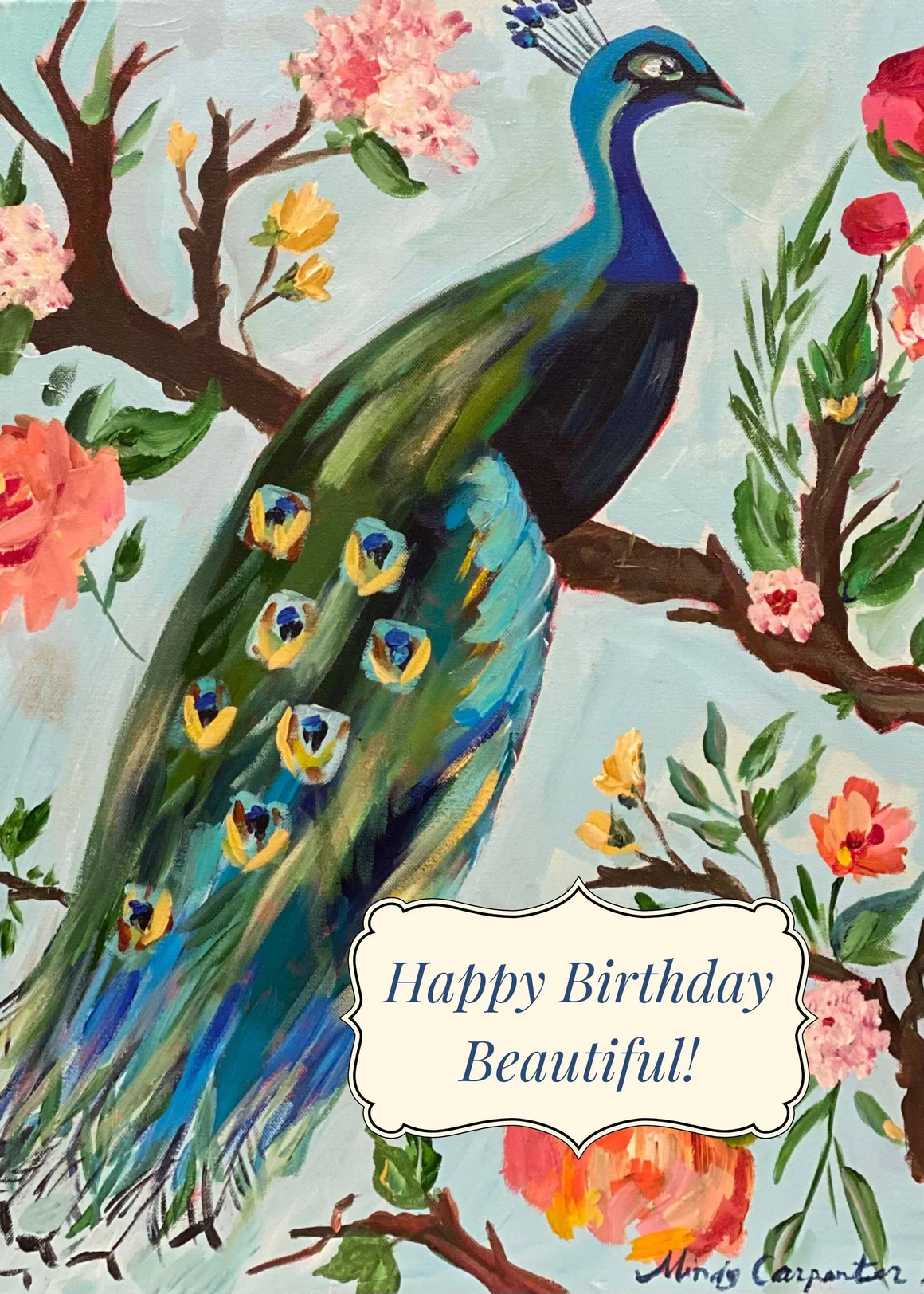 Happy Birthday Peacock Card