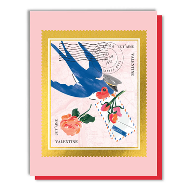 Je t'aime Postage Valentine Card