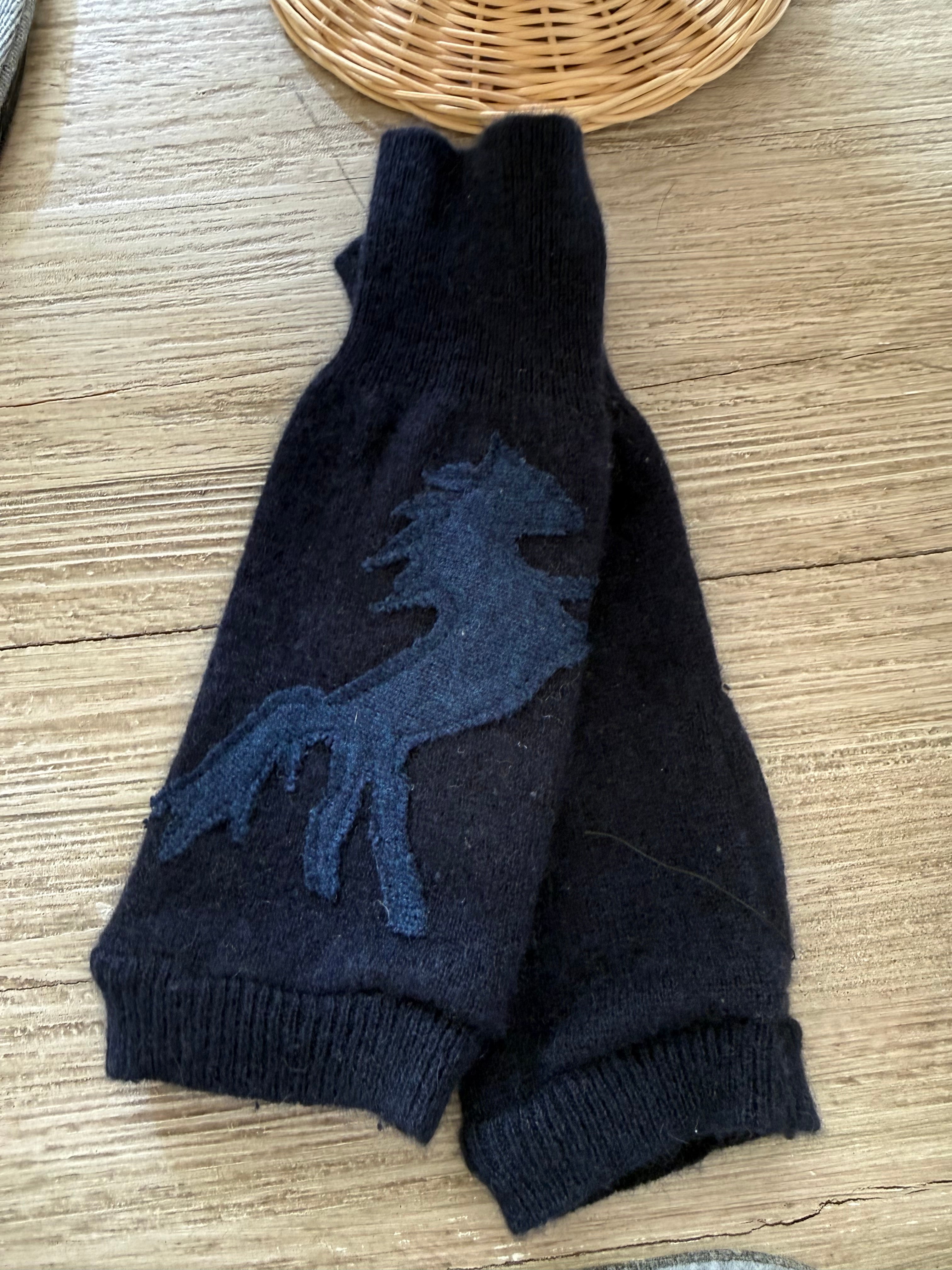 Navy Horse Gloves
