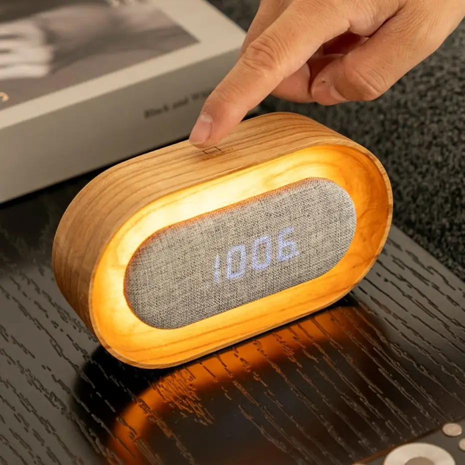 Oval Walnut Lumos Clock