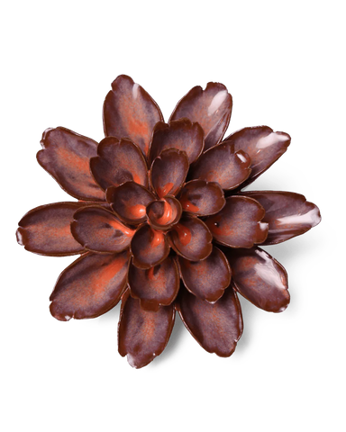 Peach Mocha Cornflower Ceramic Flower