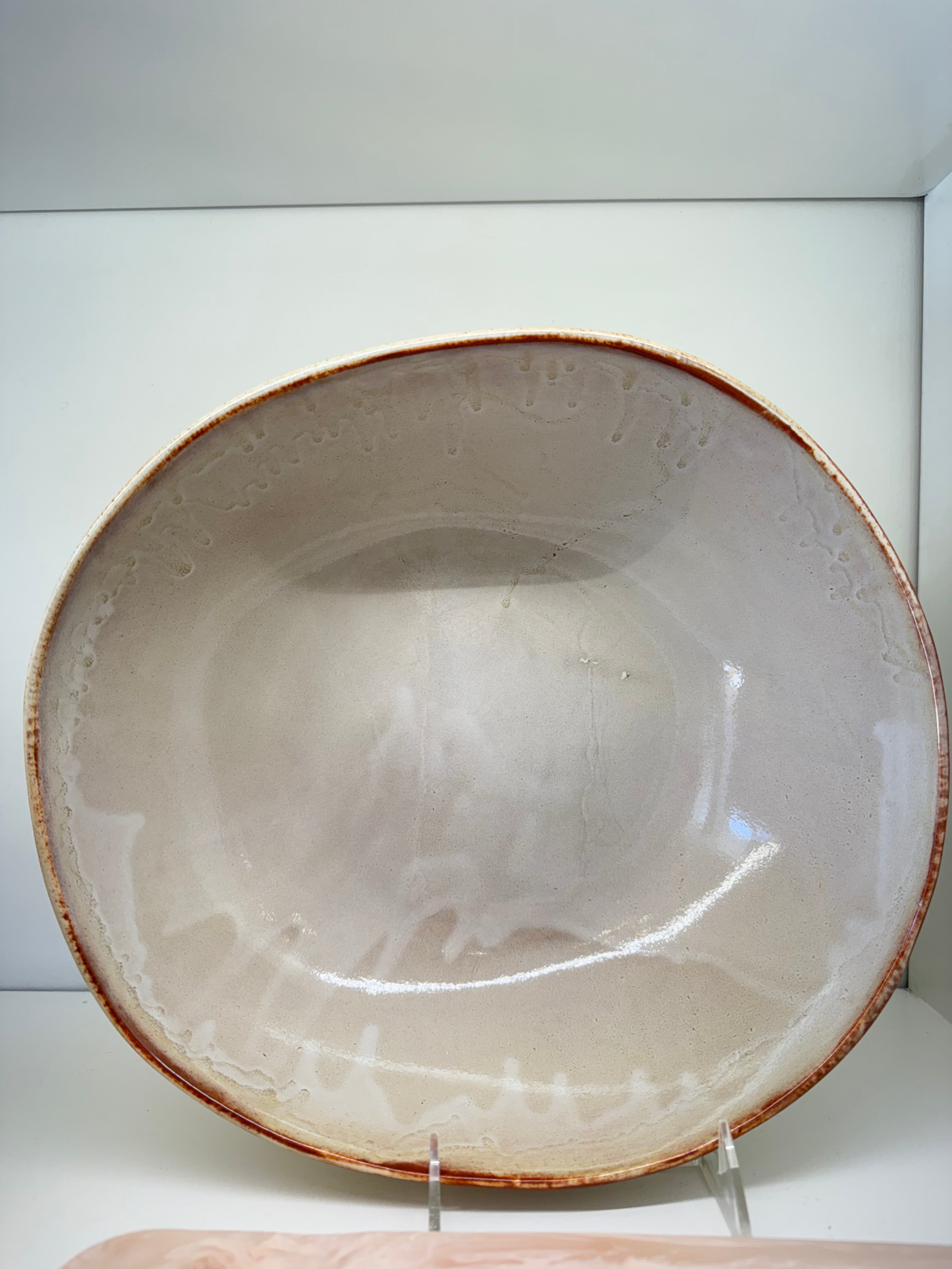 Speckled Oatmeal 12" Round Bowl