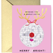 Cute Disco Ball Reindeer Card