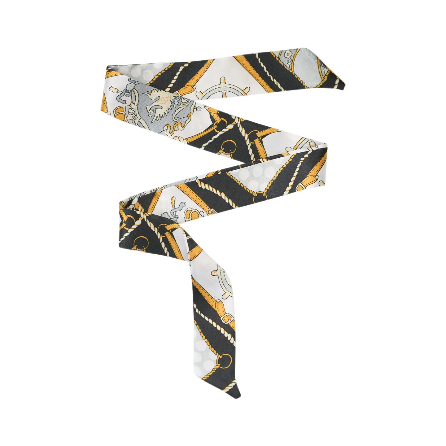 Black Twilly Silk Scarf