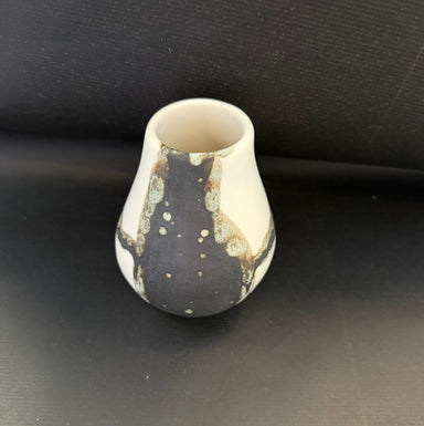 Charcoal on Matte White Mini Tapered Sphere Vase