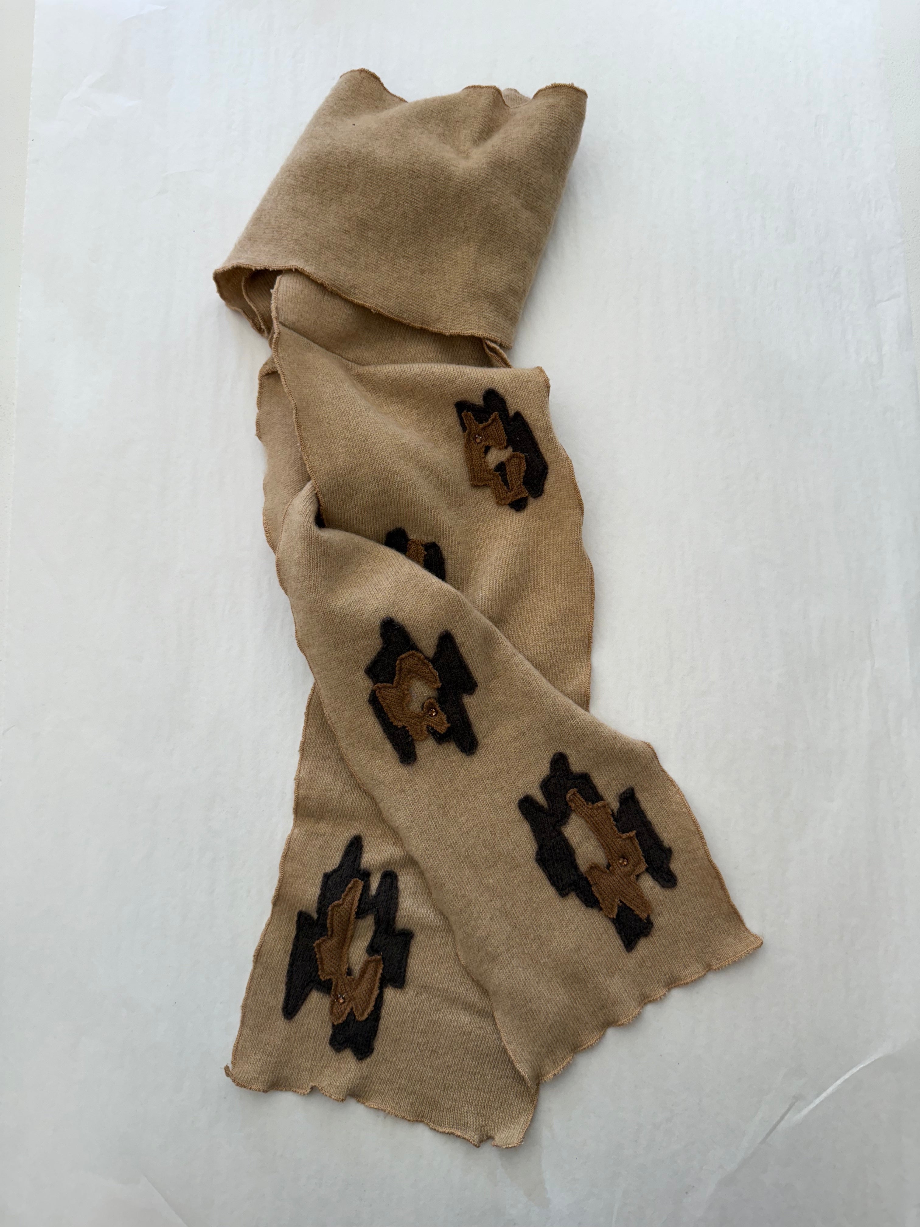 Tan Leopard Cashmere Scarf