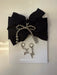 Black Silk Sneaker Silver Charm Sets- bead bow, lightning bolt, balloon dog