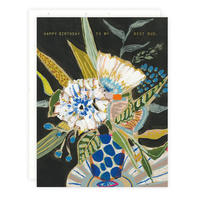Blue Polka Floral Card