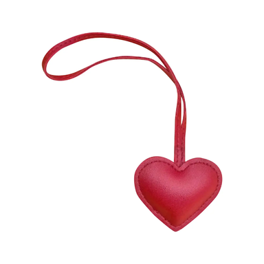 Red Leather Heart Bag Charm