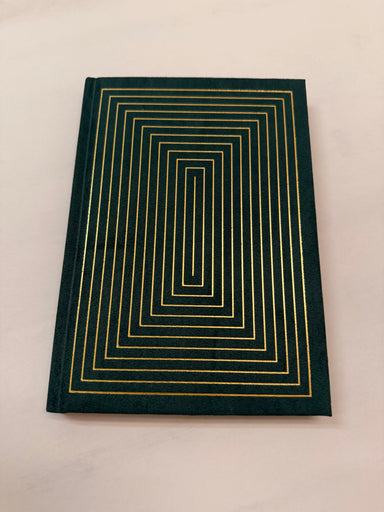 Green Linear Boxes Bookcloth Blank Book