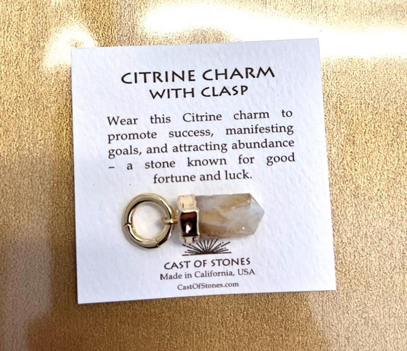Citrine Charm with Clasp