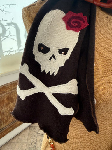 Skull Brown Cashmere Scarf