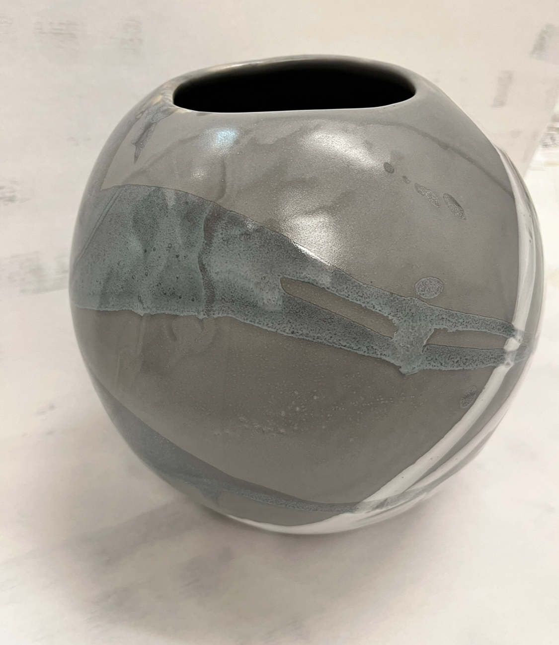 Marble Grey Large Sphere Vase