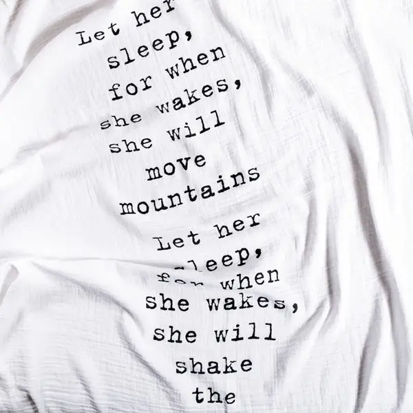 Let Her Sleep Quote Swaddle Blanket