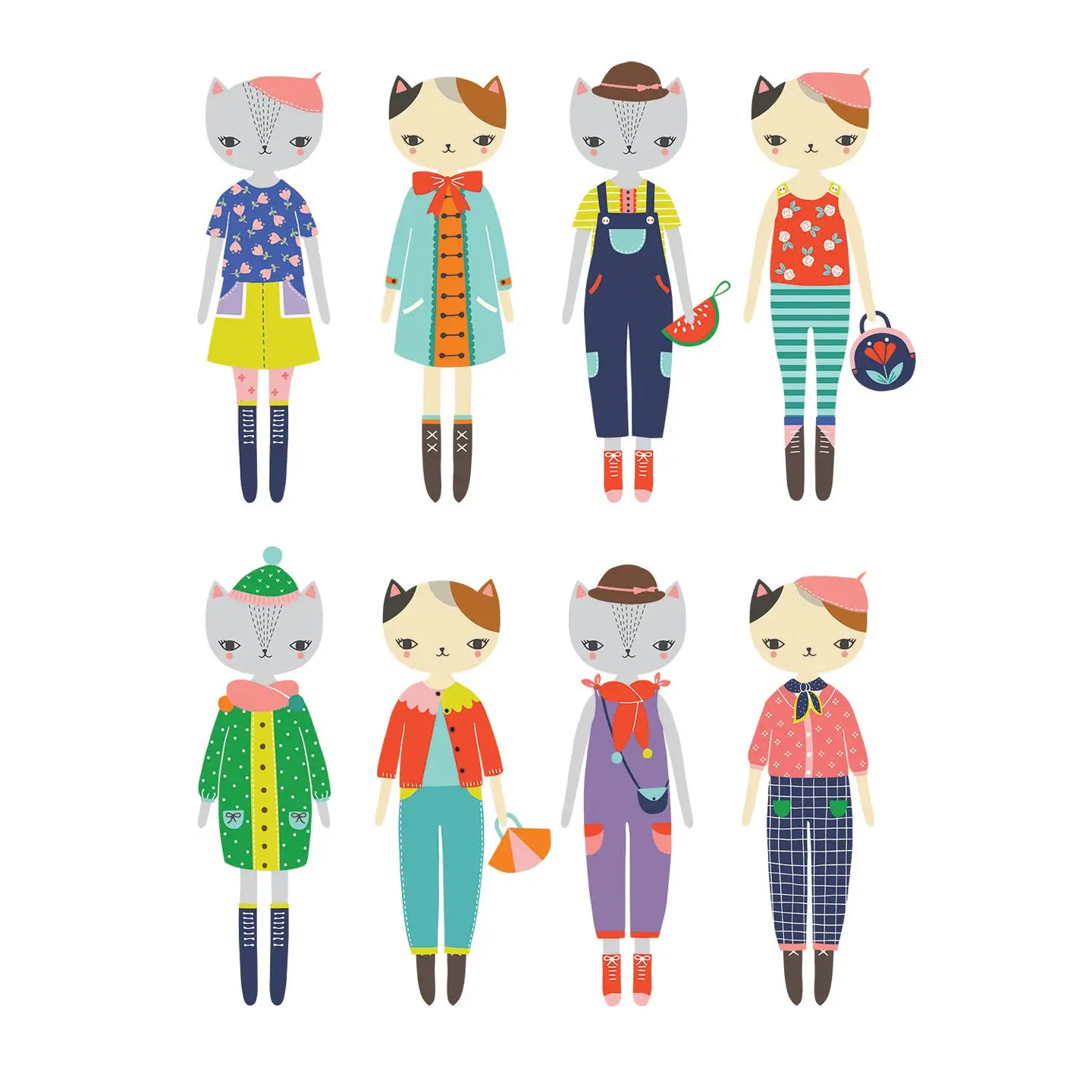 Cat Fashion Magnetic Figures Toy