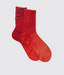 Red One Ribbed Laminated Socks