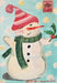 Vintage Snowman with Holly Card