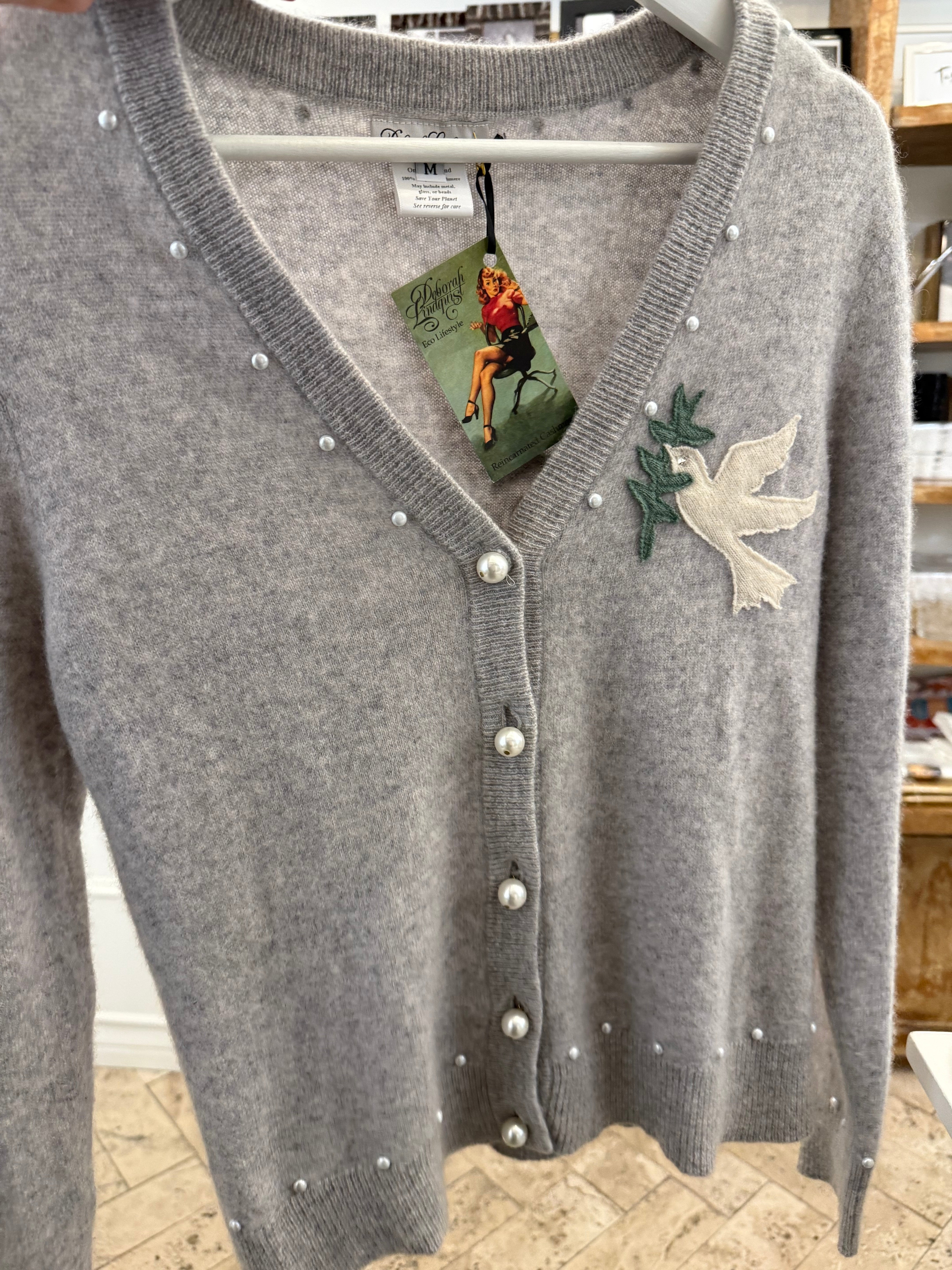 Pearl Peace Dove Cashmere Cardigan