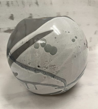 Marble Grey Large Sphere Vase