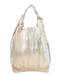 Picasso Plisse White Suede Glitter Handbag