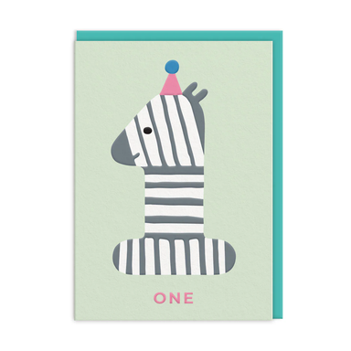Age 1 Zebra Card