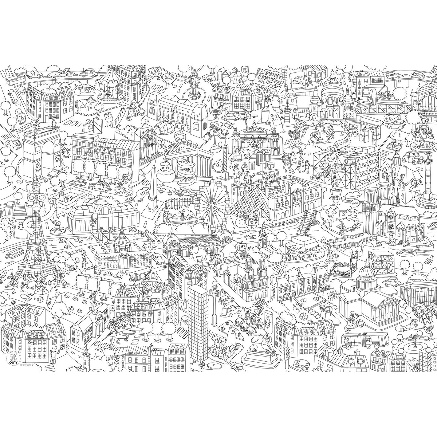 Paris Giant Coloring Poster