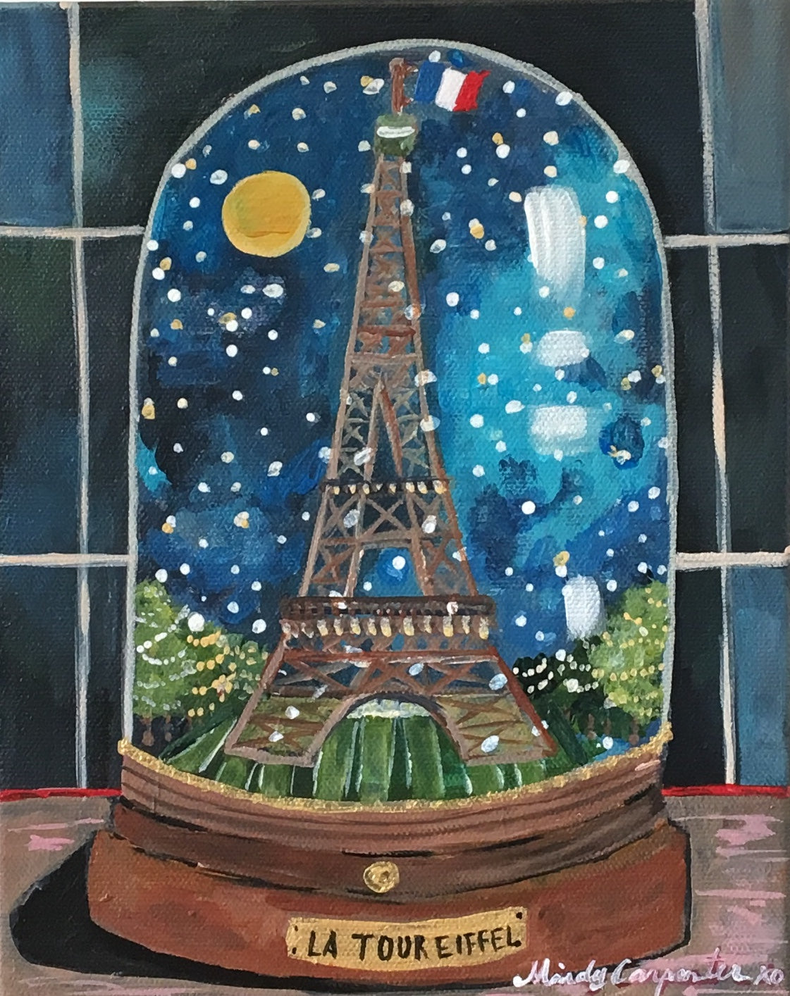 Paris Holiday Snow Globe Card