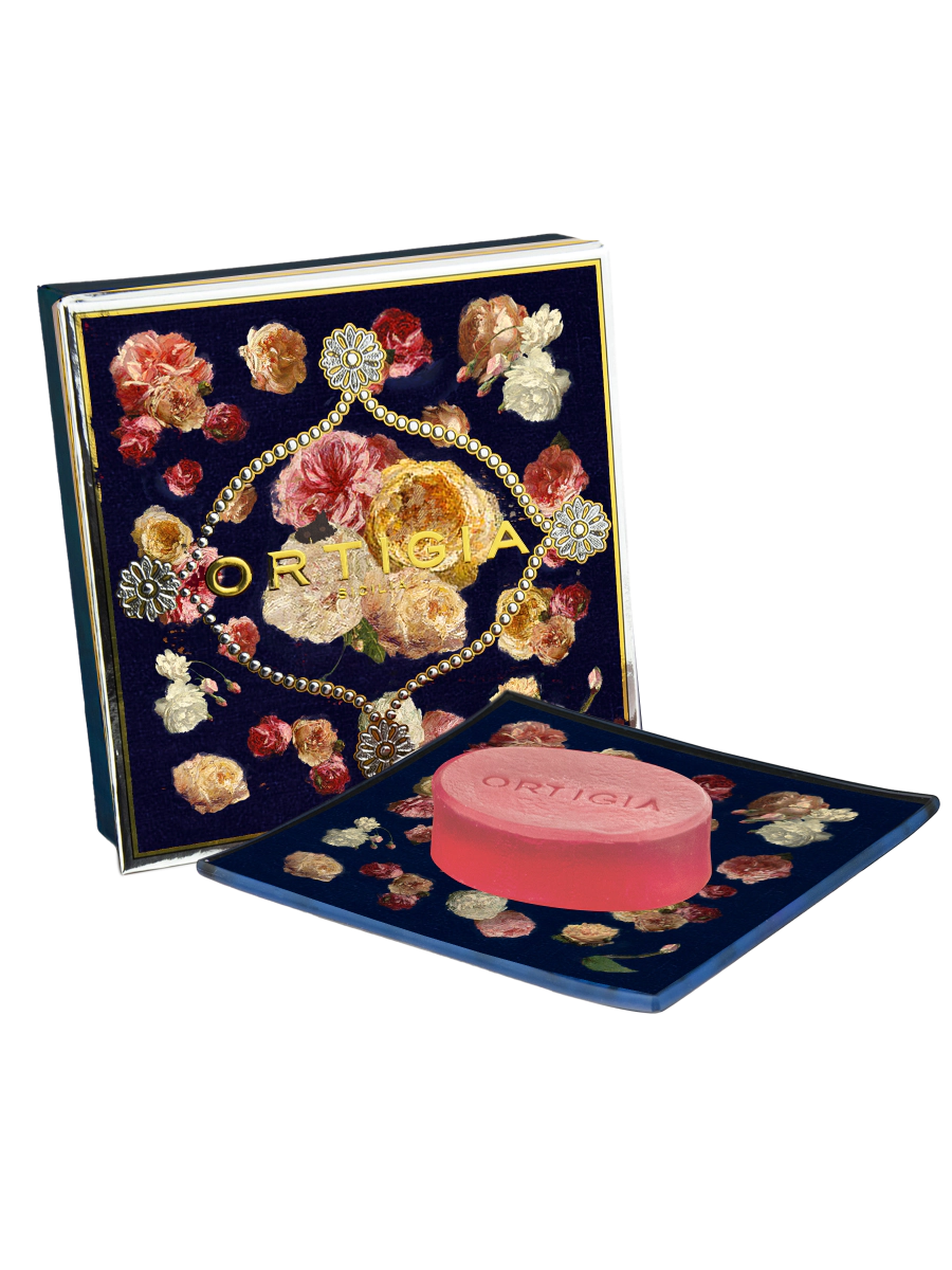 Glass Plate with Rose Antiche Soap