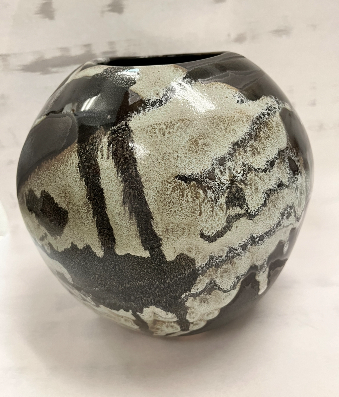 Marble Charcoal Large Sphere Vase