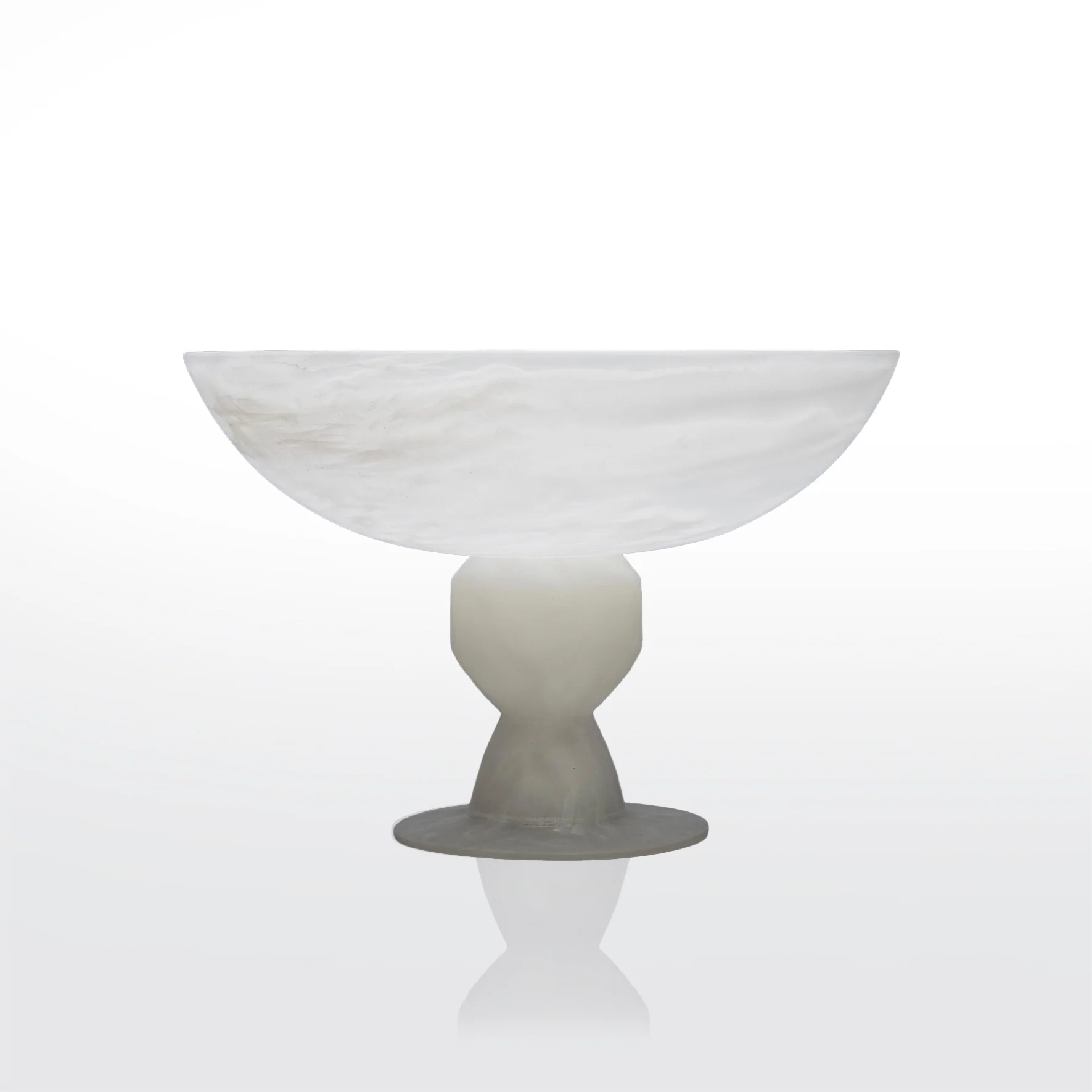White Swirl Footed Bowl Medium