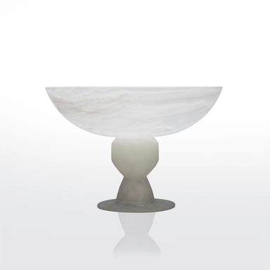 White Swirl Footed Bowl Medium