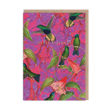 Marble Humming Birds Card