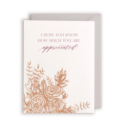 Hope You Know You Are Appreciated Card