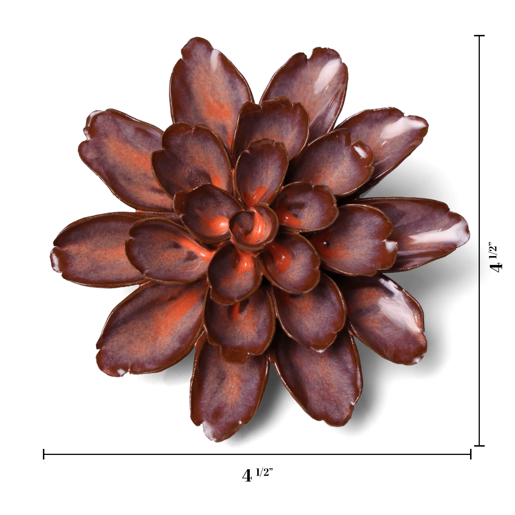 Peach Mocha Cornflower Ceramic Flower
